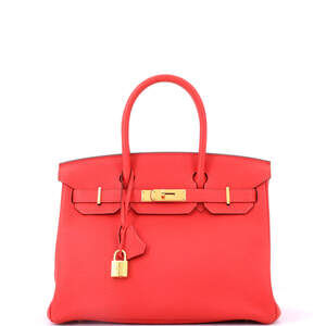 Hermes Birkin 30 Red Togo with Gold Hardware